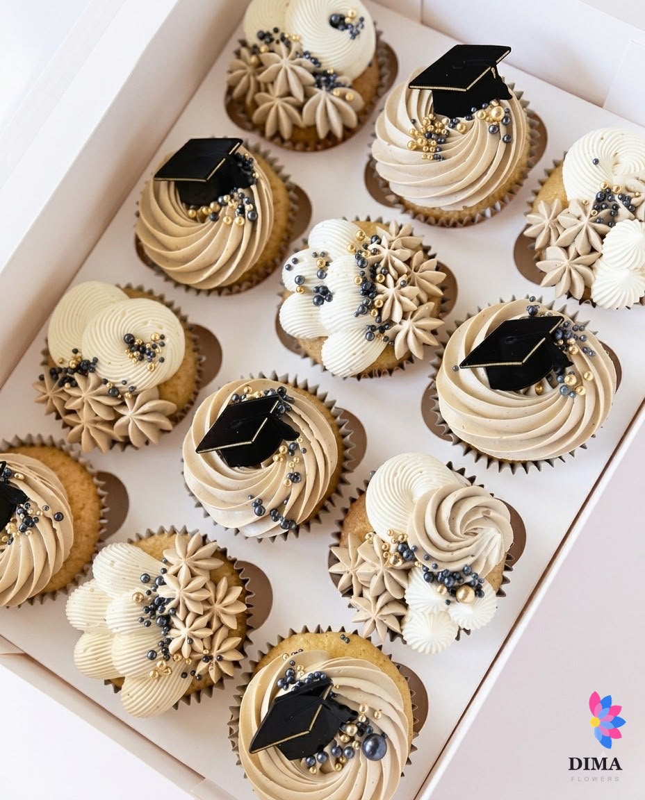 Grad Swirl Cupcakes
